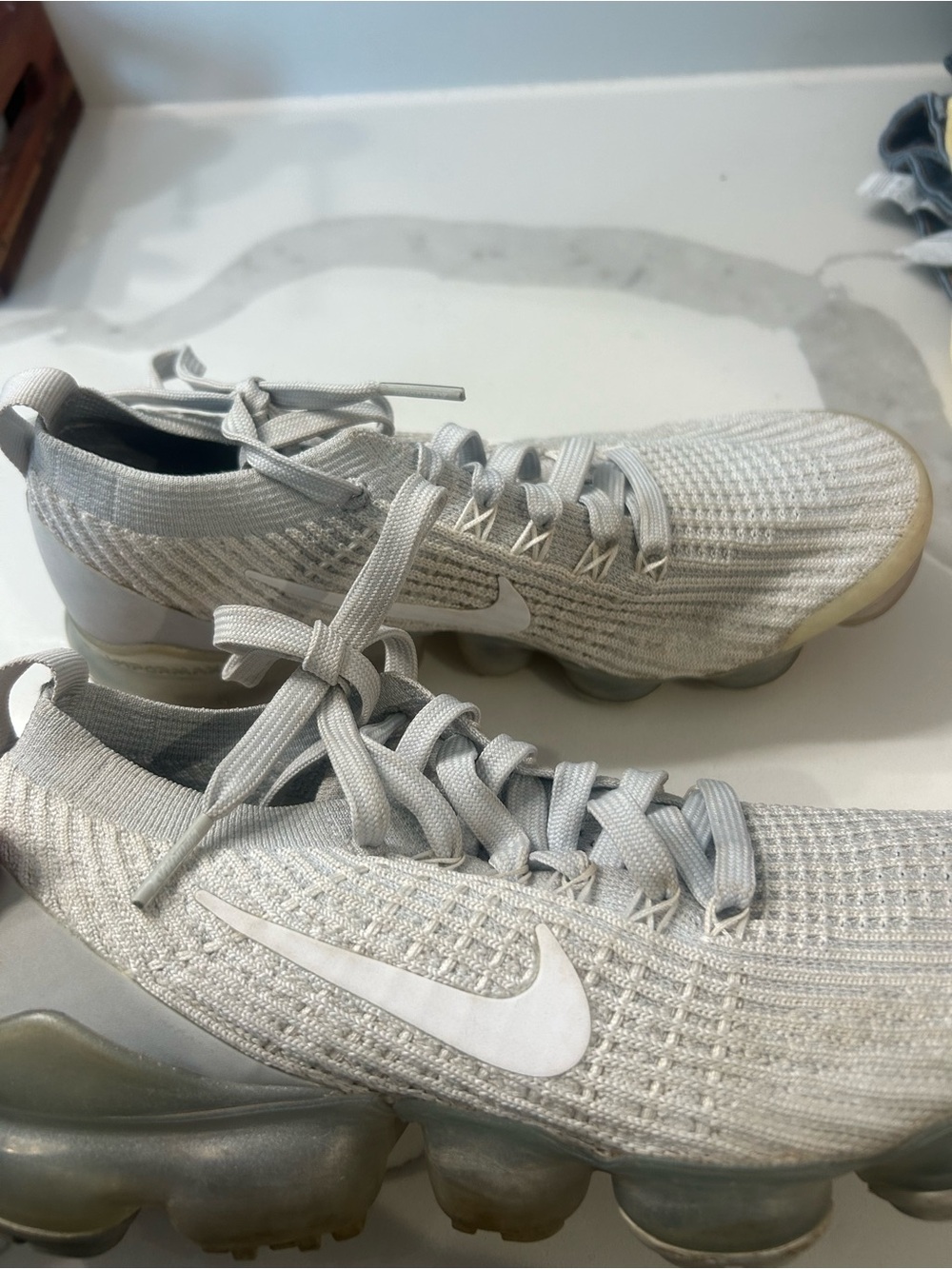 Nike Women’s Light Grey Flyknit VaporMax Sneakers